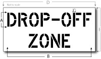 Drop-Off Zone Stencil, Parking Lot Stencil, Reusable Plastic