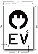 E V Charging Station, Parking Lot Stencil, Reusable Plastic