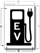 E V Parking And Pump Stencil, Parking Lot Stencil, Reusable Plastic