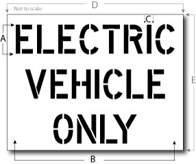 Electric Vehicle Only Stencil, Parking Lot Stencil, Reusable Plastic