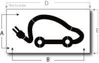 E V Parking And Plug Stencil, Parking Lot Stencil, Reusable Plastic