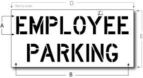 Employee Parking Stencil, Parking Lot Stencil, Reusable Plastic