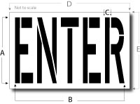 Enter Stencil, Parking Lot Stencil, Reusable Plastic