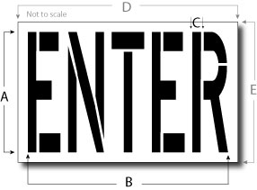 Enter Stencil, Parking Lot Stencil, Reusable Plastic