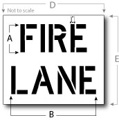 Fire Lane, Parking Lot Stencil, Reusable Plastic