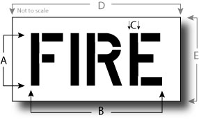Fire Stencil, Parking Lot Stencil, Reusable Plastic
