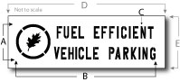 Fuel Efficient Vehicle Stencil, Parking Lot Stencil, Reusable Plastic