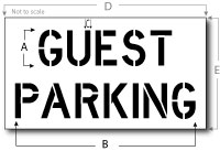 Guest Parking Stencil, Reusable Plastic