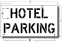 Hotel Parking Stencil, Parking Lot Stencil, Reusable Plastic