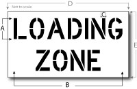 Loading Zone Stencil, Parking Lot Stencil, Reusable Plastic