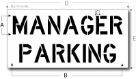 Manager Parking Stencil, Parking Lot Stencil, Reusable Plastic