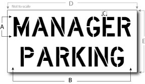Manager Parking Stencil, Parking Lot Stencil, Reusable Plastic