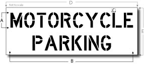 Motorcycle Parking Stencil, Parking Lot Stencil, Reusable Plastic