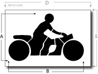 Motorcycle Symbol Stencil, Parking Lot Stencil, Reusable Plastic
