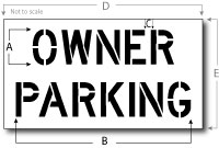 Owner Parking Stencil, Parking Lot Stencil, Reusable Plastic