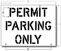 Permit Parking Only Stencil, Parking Lot Stencil, Reusable Plastic