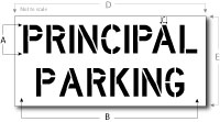Principal Parking Stencil, Parking Lot Stencil, Reusable Plastic
