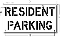 Resident Parking Stencil, Parking Lot Stencil, Reusable Plastic