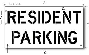 Resident Parking Stencil, Parking Lot Stencil, Reusable Plastic