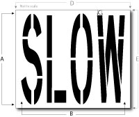 Slow Stencil, Parking Lot Stencil, Reusable Plastic