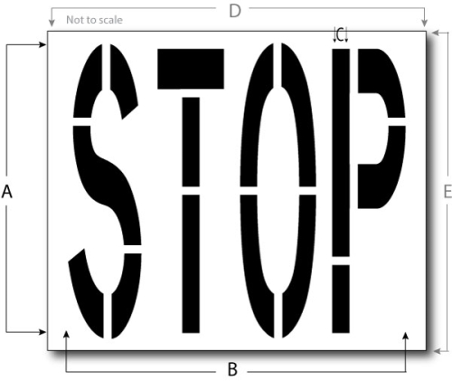 Pavement Marking Stencils - 12 inch EXIT Stencil - 12