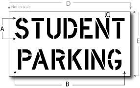 Student Parking Stencil, Parking Lot Stencil, Reusable Plastic