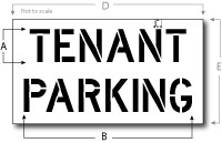 Tenant Parking Stencil, Parking Lot Stencil, Reusable Plastic