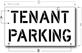 Tenant Parking Stencil, Parking Lot Stencil, Reusable Plastic
