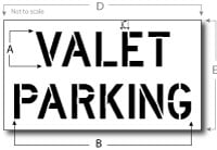 Valet Parking Stencil, Parking Lot Stencil, Reusable Plastic