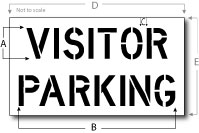 Visitor Parking Stencil, Parking Lot Stencil, Reusable Plastic