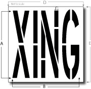 X-ING Stencil, Parking Lot Stencil, Reusable Plastic