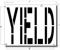 Yield Stencil, Parking Lot Stencil, Reusable Plastic