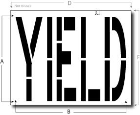 Yield Stencil, Parking Lot Stencil, Reusable Plastic