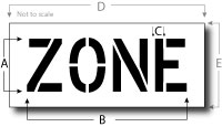 Zone Stencil, Parking Lot Stencil, Reusable Plastic