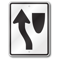 Keep Left Symbol Sign, R4-8 Outdoor Reflective