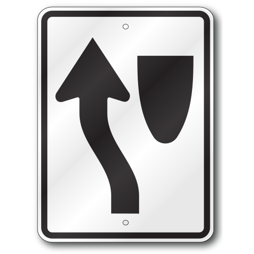 Keep Left Symbol Sign, R4-8 Outdoor Reflective