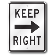 Keep Right Arrow Sign, R4-7A Outdoor Reflective