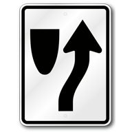 Keep Right Symbol Sign, R4-7 Outdoor Reflective
