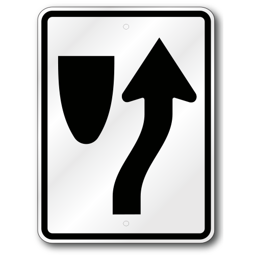 Keep Right Symbol Sign, R4-7 Outdoor Reflective