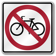 No Bikes Sign, R5-6 Outdoor Reflective