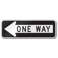 One Way Left Sign, R6-1L Outdoor Reflective