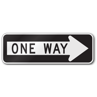 One Way Right Sign, R6-1R Outdoor Reflective