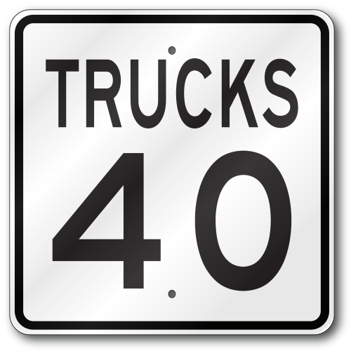 Truck Speed Limit, R22 Traffic, .080 Outdoor Reflective Aluminum