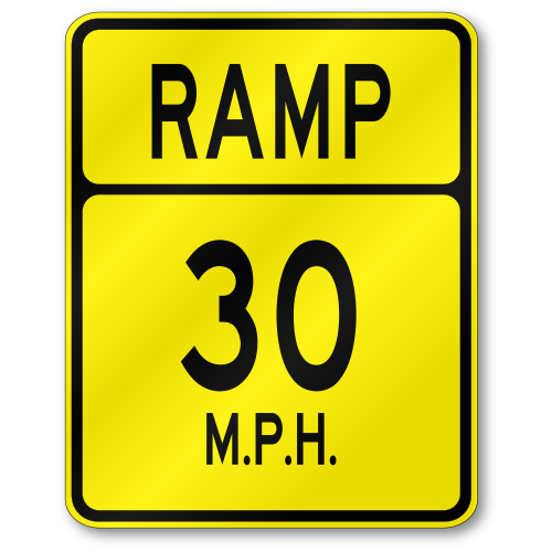 Ramp Speed Limit Advisory, W133 Traffic Sign, .080 Outdoor Reflective