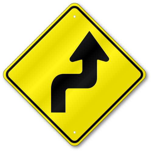 Reverse Turn Right, W13R Traffic Sign, .080 Outdoor Reflective