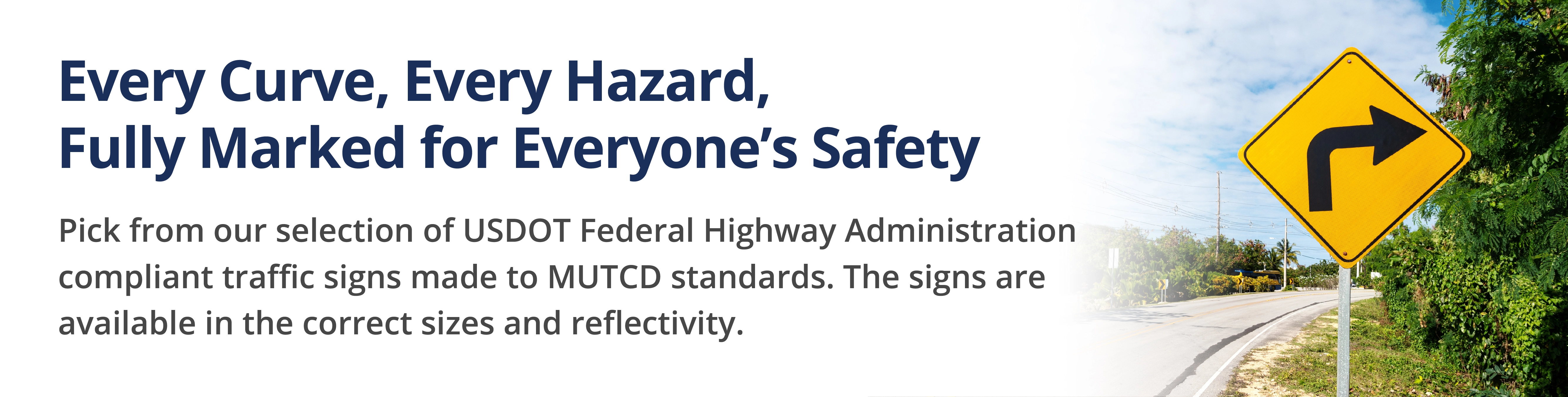 a warning traffic sign at along the highway a sharp curve for safety