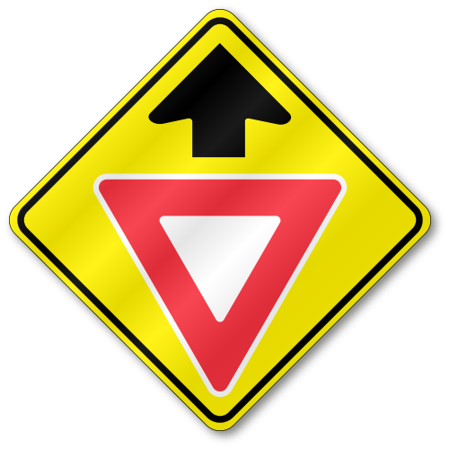 Yield Ahead Symbol Sign, W3-2A Outdoor Reflective