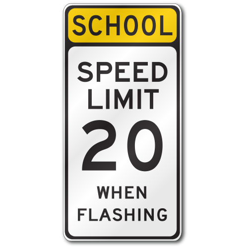 School Speed Limit, S51 Traffic Sign, .080 Outdoor Reflective Aluminum, Official TR03S51