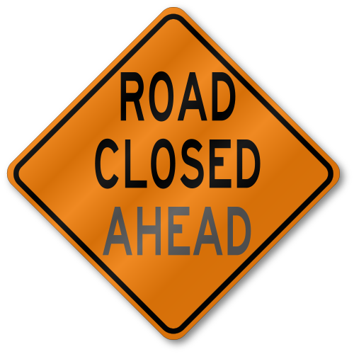 Road Closed, W20-3 Traffic, .080" Outdoor Reflective Aluminum, Official