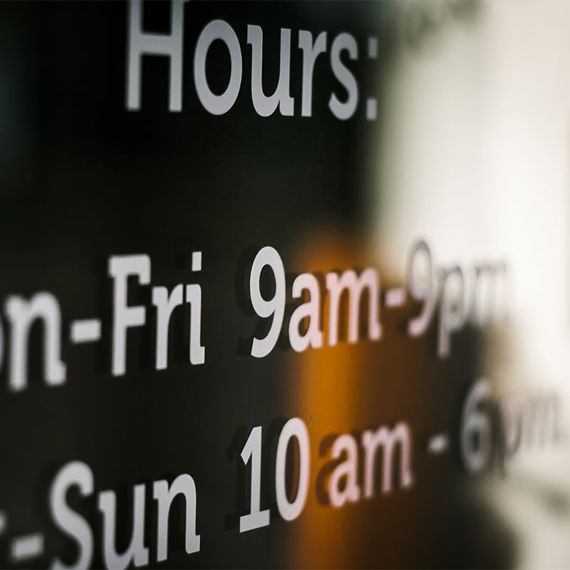 Business Hours Signs